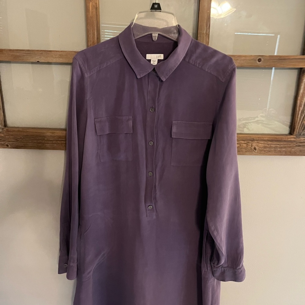 J. Jill Purple Long Sleeve Dress
